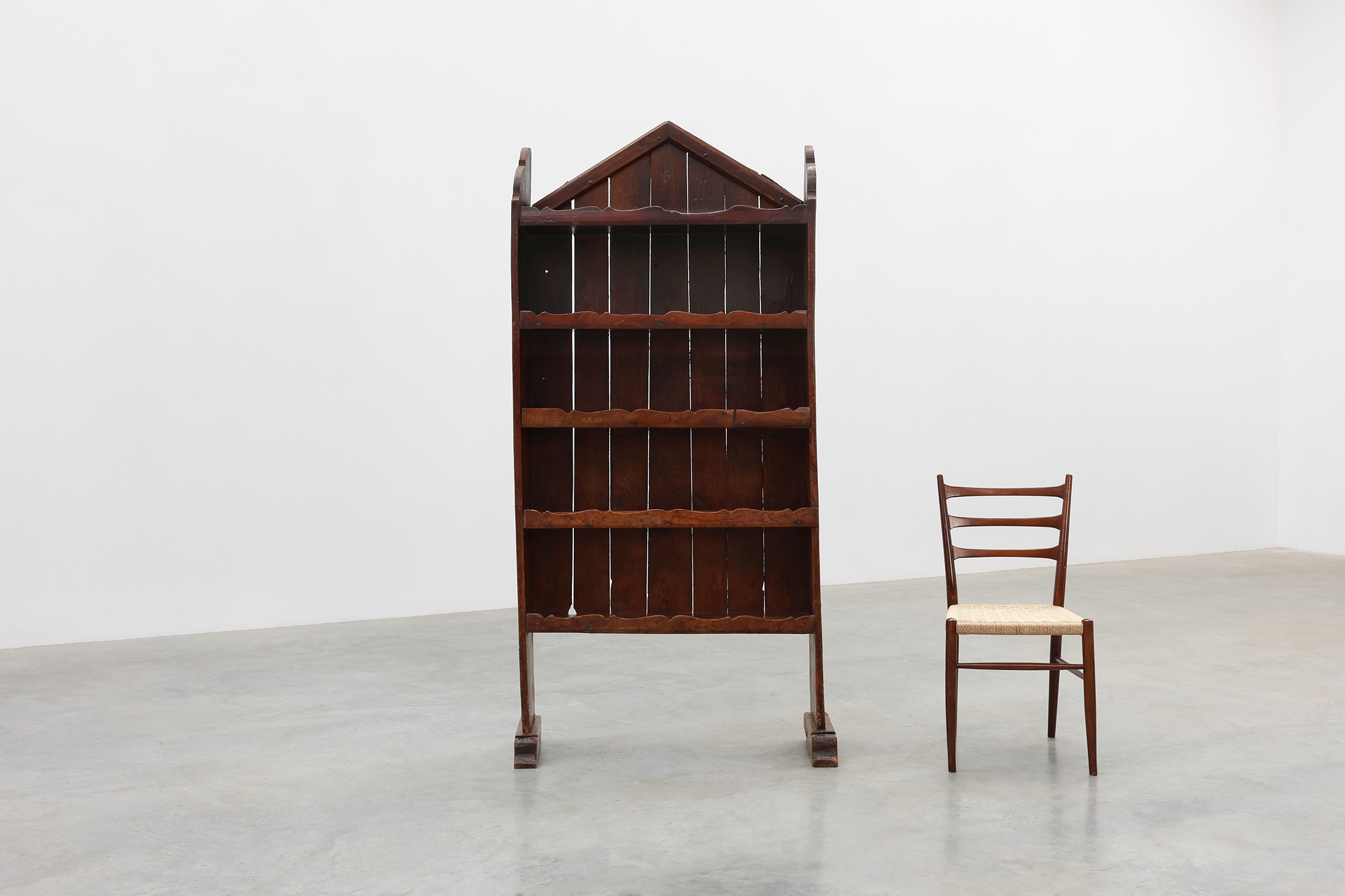 17th‑Century French Art Populaire Chestnut Cabinet with Gabled Topthumbnail